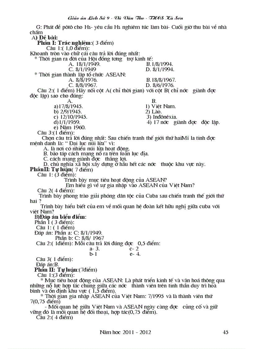 image for page Giao an LICH SU 9 chuan Bai du thi