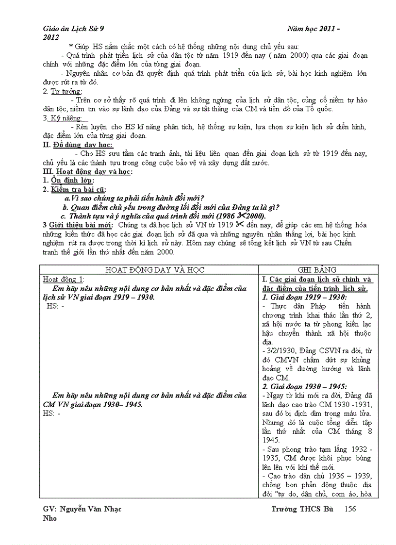 image for page Giáo án lịch sử 9 Giảm tải