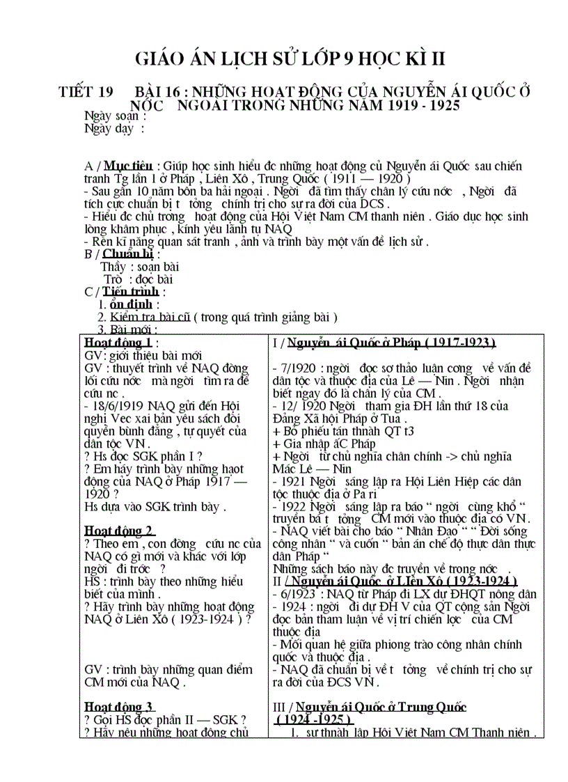 image for page Giáo án lịch sử 9 HK2