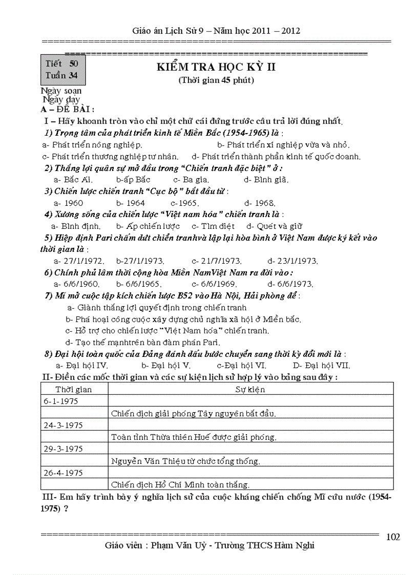 image for page Giáo án Lịch sử 9 hoàn chỉnh đến tiết 35