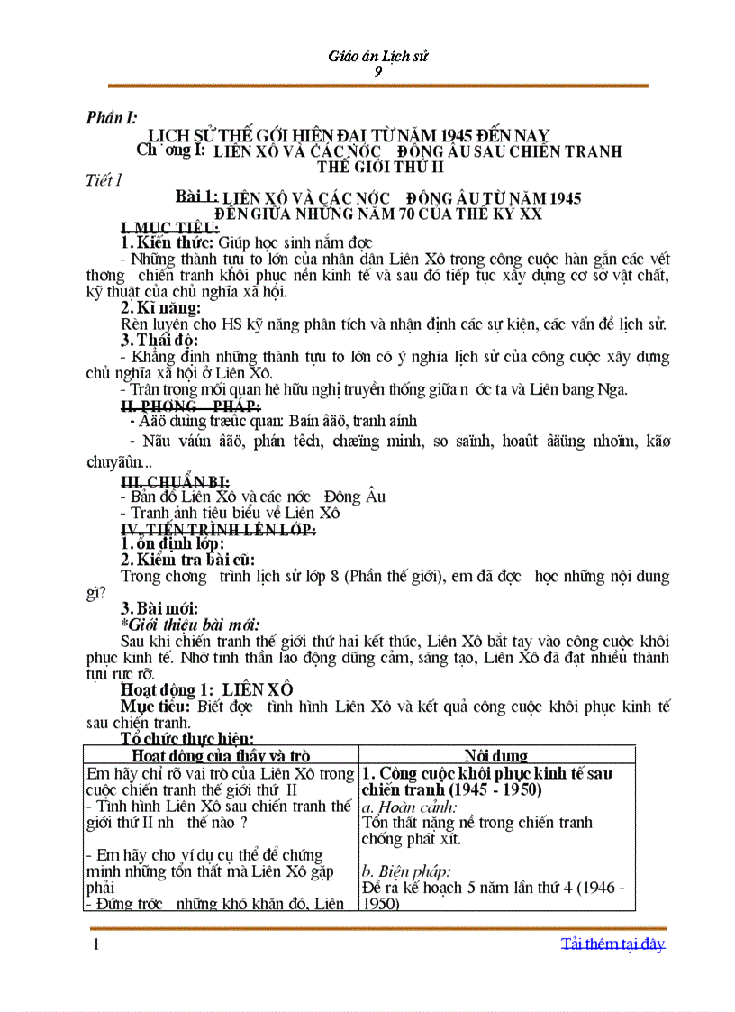 image for page Giao an lich su 9 mau moi nam 2010 t1 4