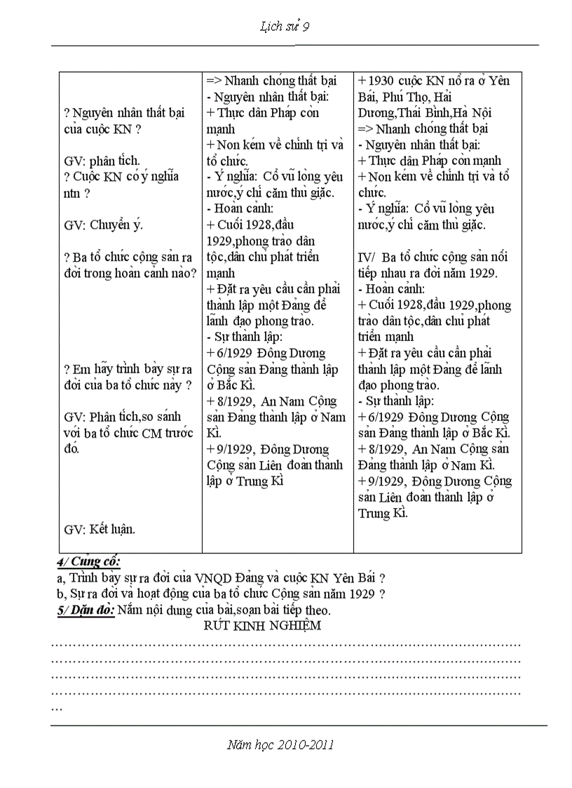 image for page Giáo án Lịch sử 9 theo chuẩn KTKN