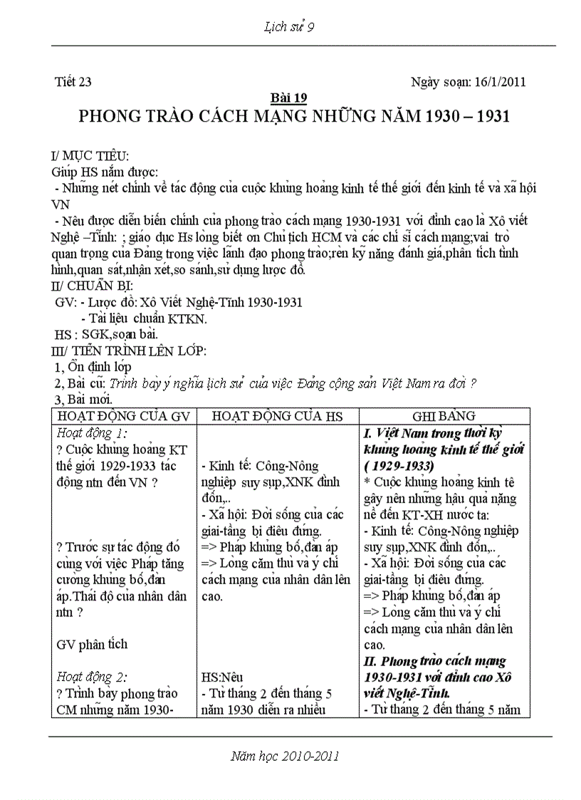 image for page Giáo án Lịch sử 9 theo chuẩn KTKN