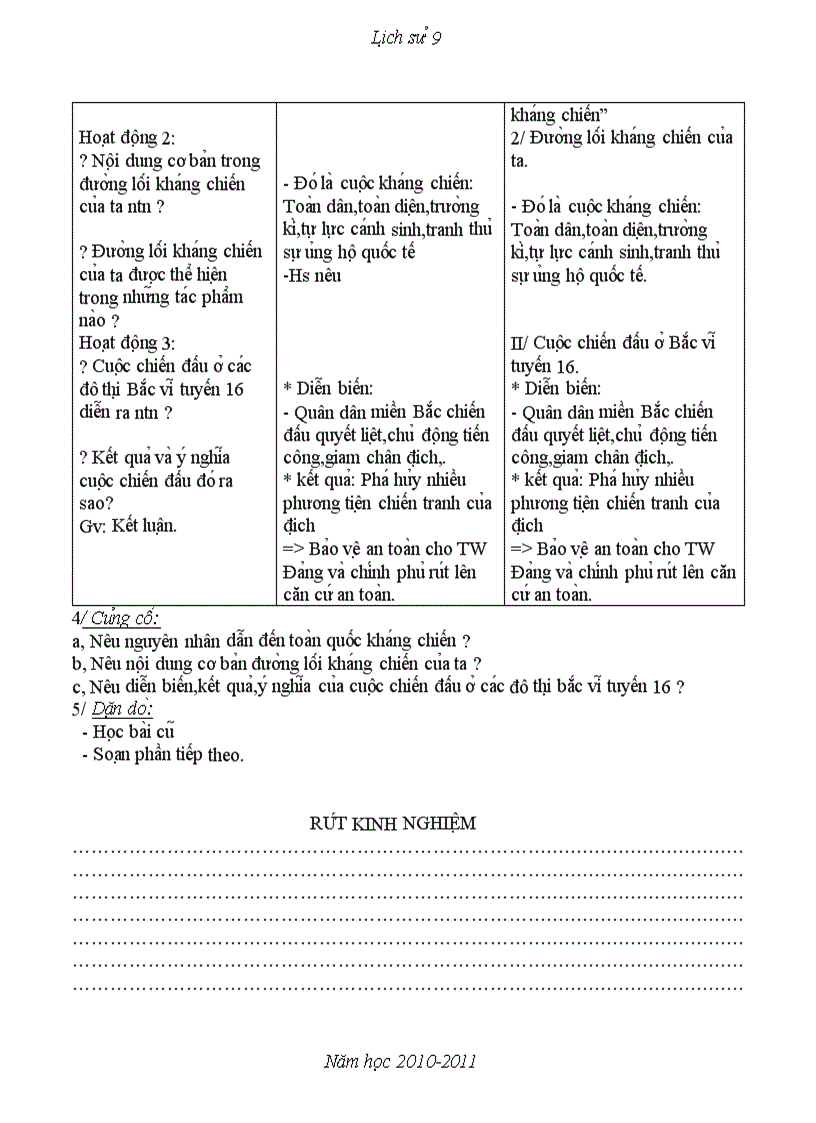 image for page Giáo án Lịch sử 9 theo chuẩn KTKN