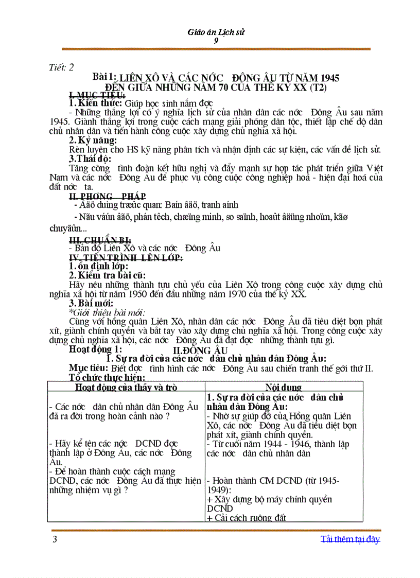 image for page Giao an lich su 9 theo mau moi nam 2010 t1 4