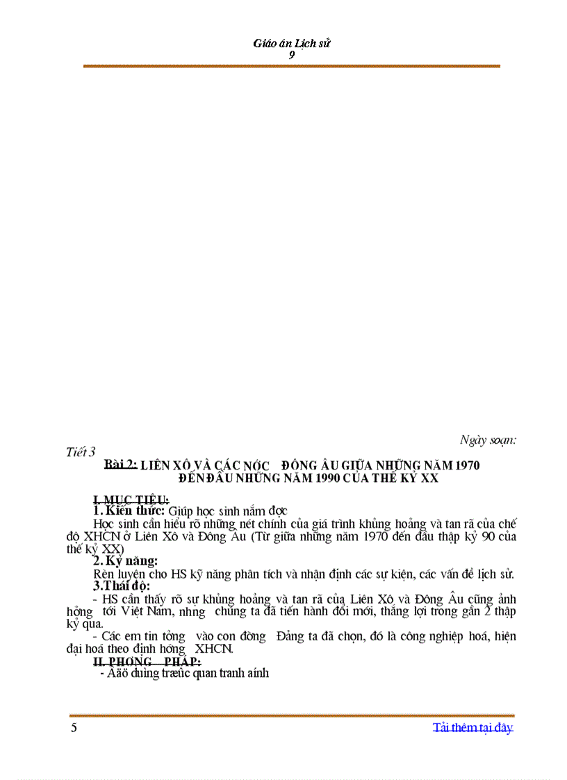 image for page Giao an lich su 9 theo mau moi nam 2010 t1 4