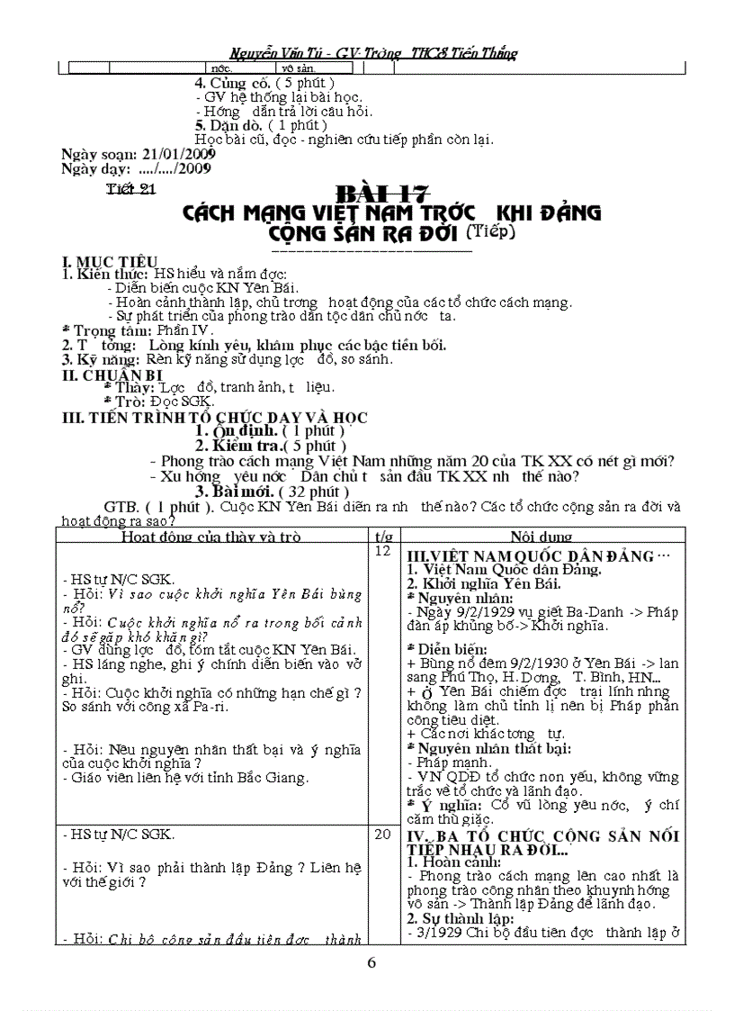 image for page Giáo án Lịch sử 9 Phần LSVN