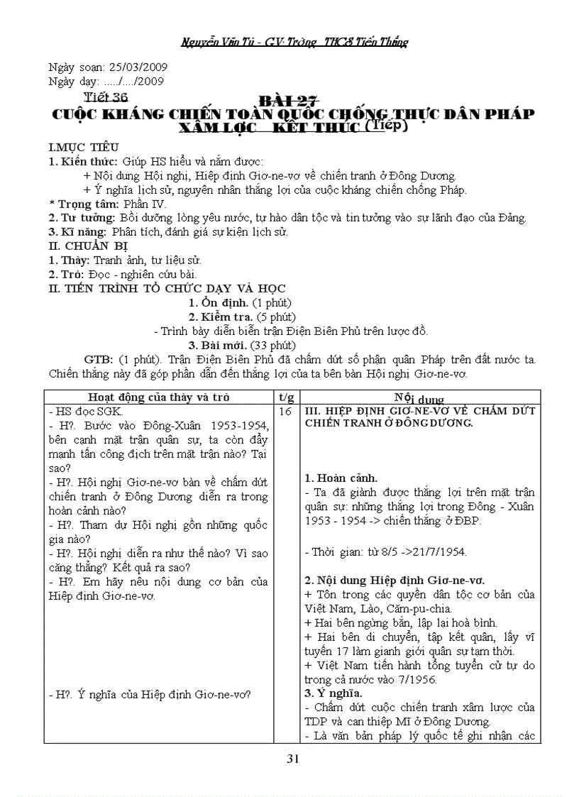 image for page Giáo án Lịch sử 9 Phần LSVN