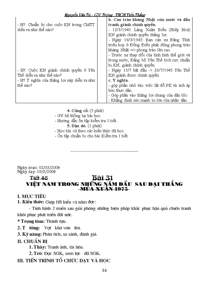 image for page Giáo án Lịch sử 9 Phần LSVN