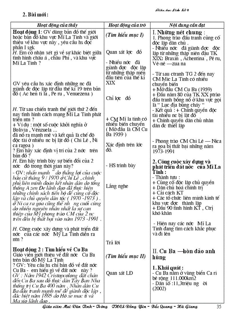 image for page Giáo án lịch sử lớp 9 học kỳ I