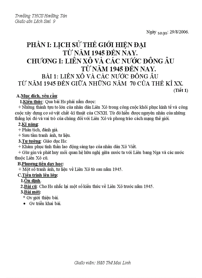 image for page Giáo án lịch sử lớp 9 từ tiết 1 11