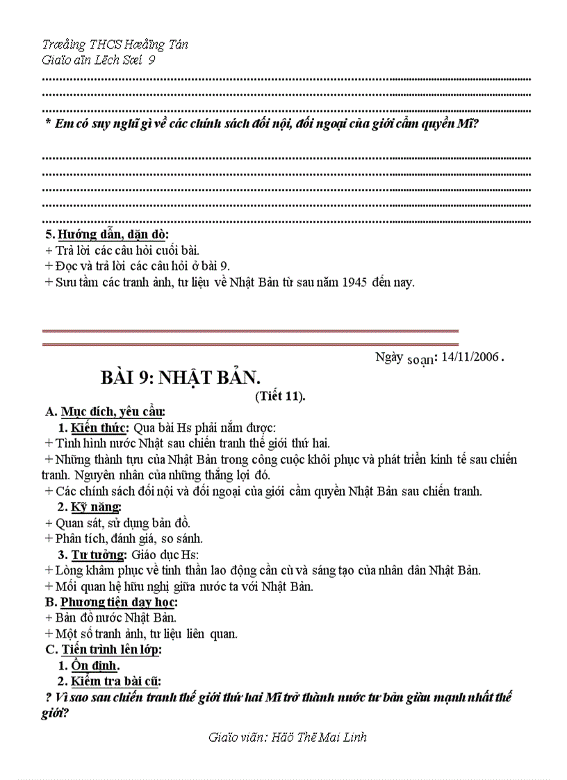 image for page Giáo án lịch sử lớp 9 từ tiết 1 11