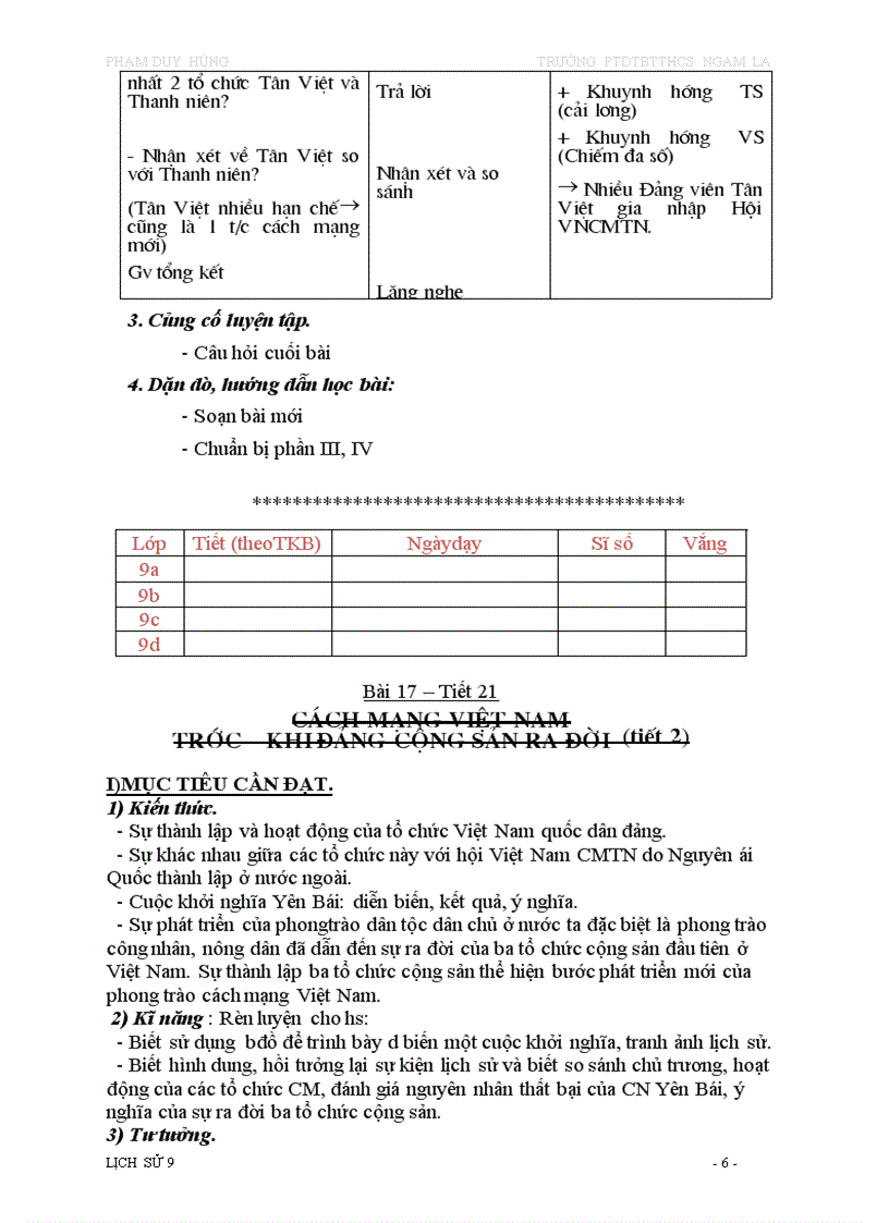 image for page Giáo án ls 9 3 cột