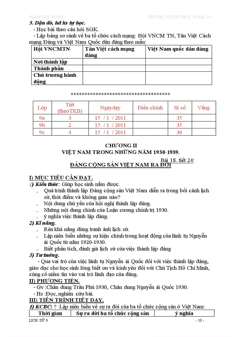 image for page Giáo án ls 9 3 cột