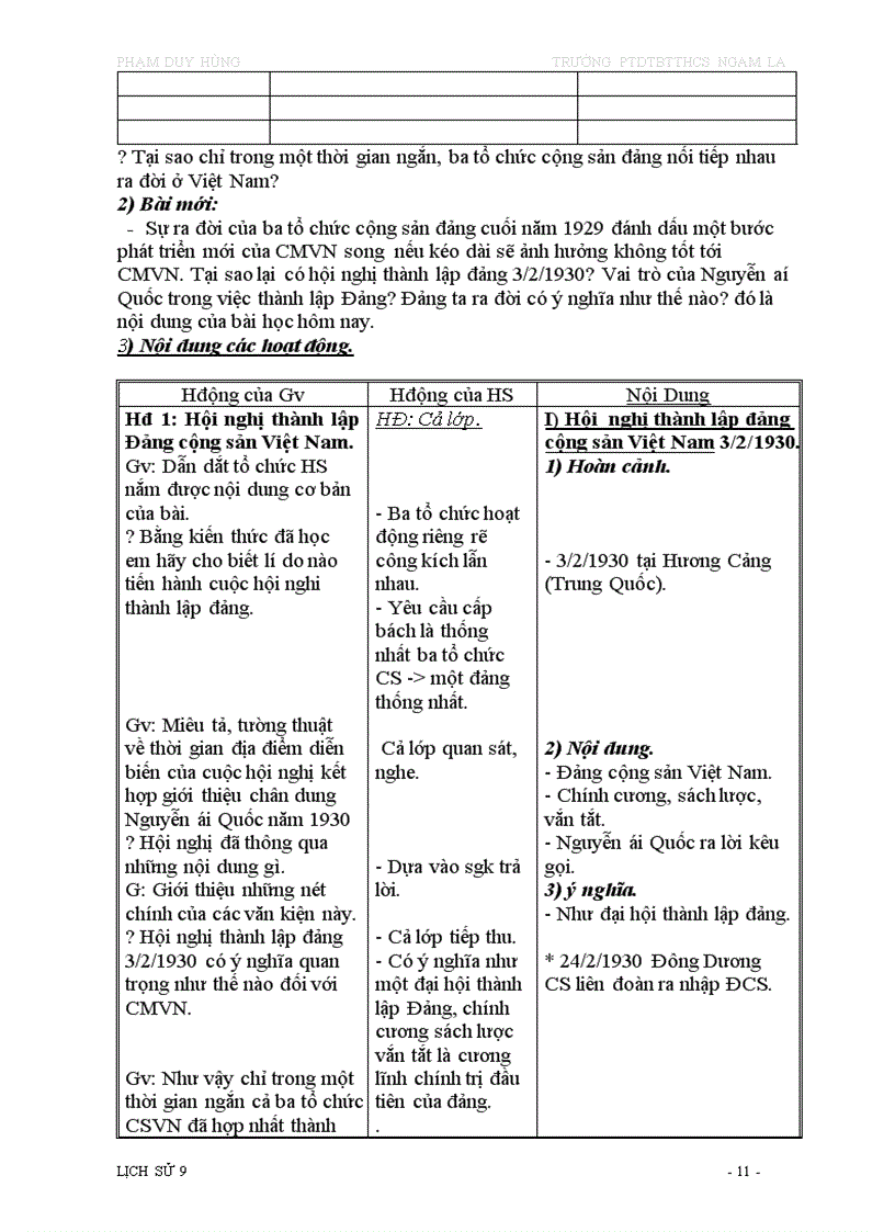 image for page Giáo án ls 9 3 cột