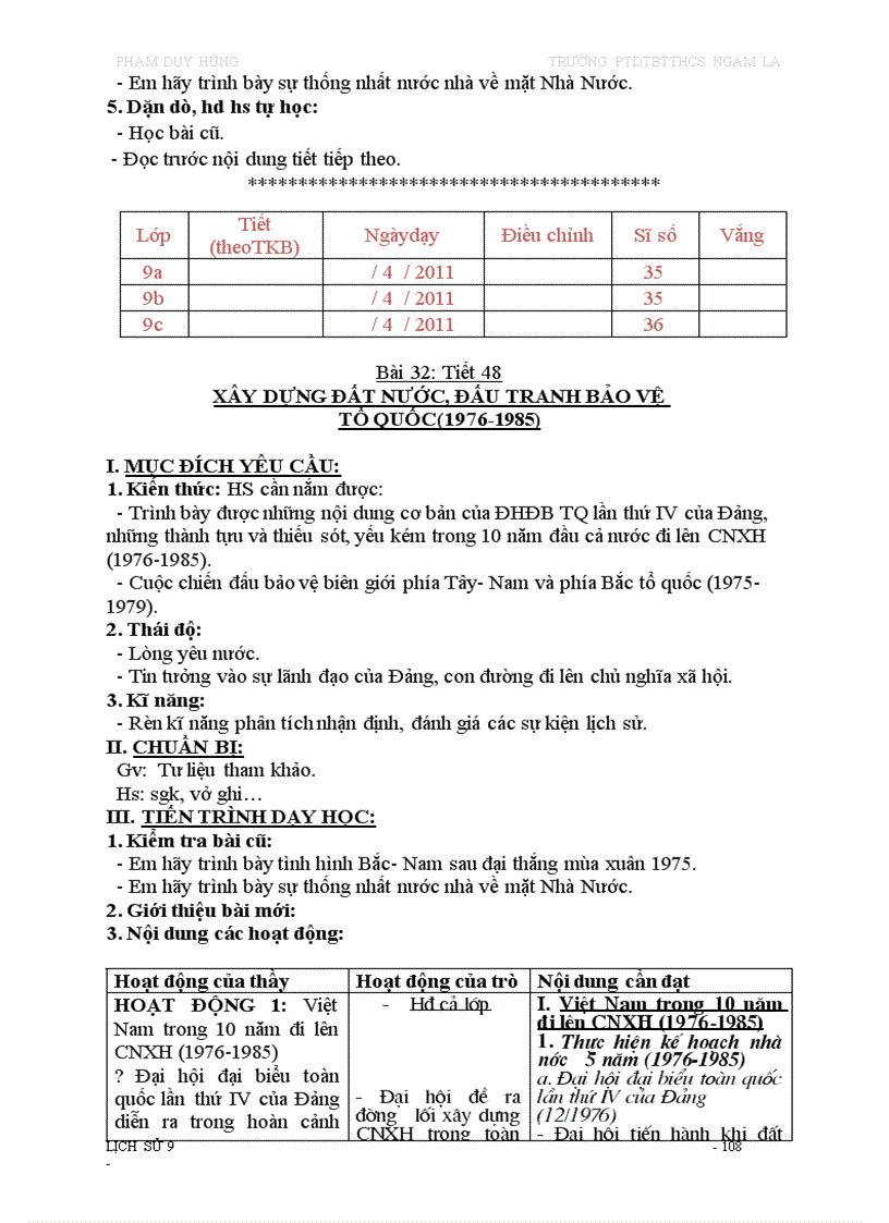 image for page Giáo án ls 9 3 cột