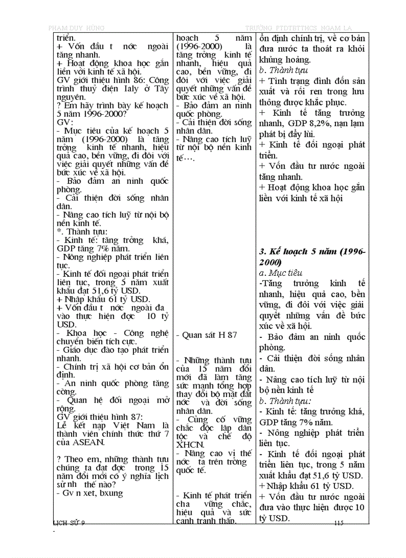 image for page Giáo án ls 9 3 cột