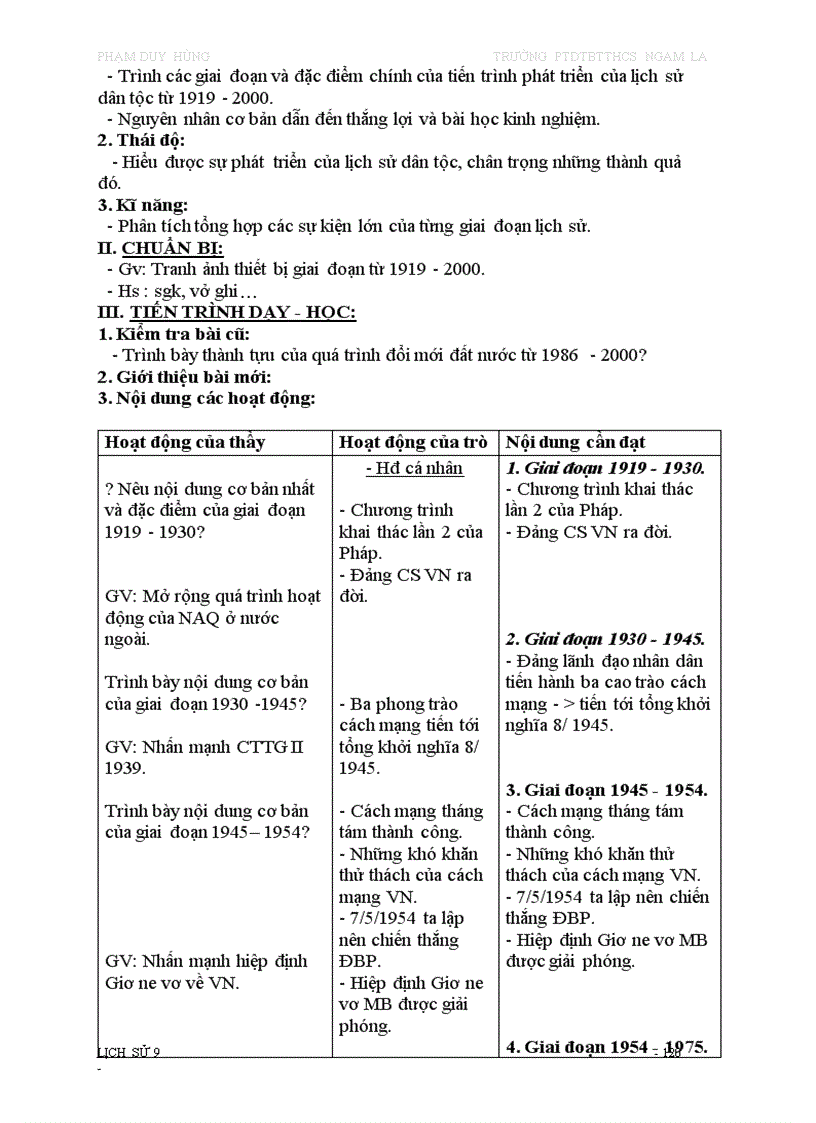 image for page Giáo án ls 9 3 cột