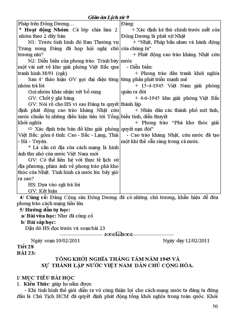 image for page Giáo án LS9 tốt