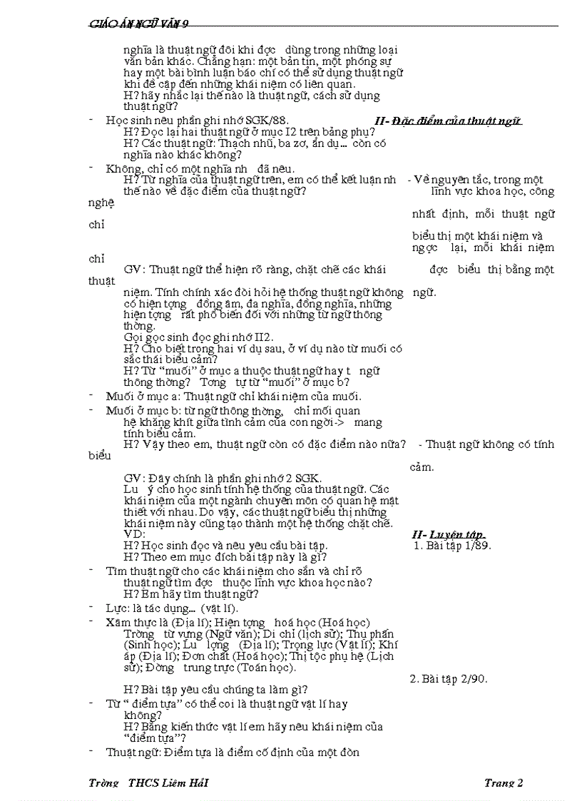 image for page Giáo án ngữ văn 9