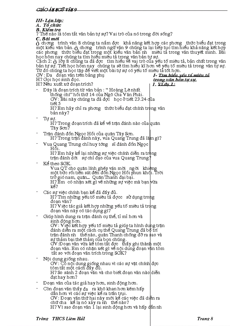 image for page Giáo án ngữ văn 9