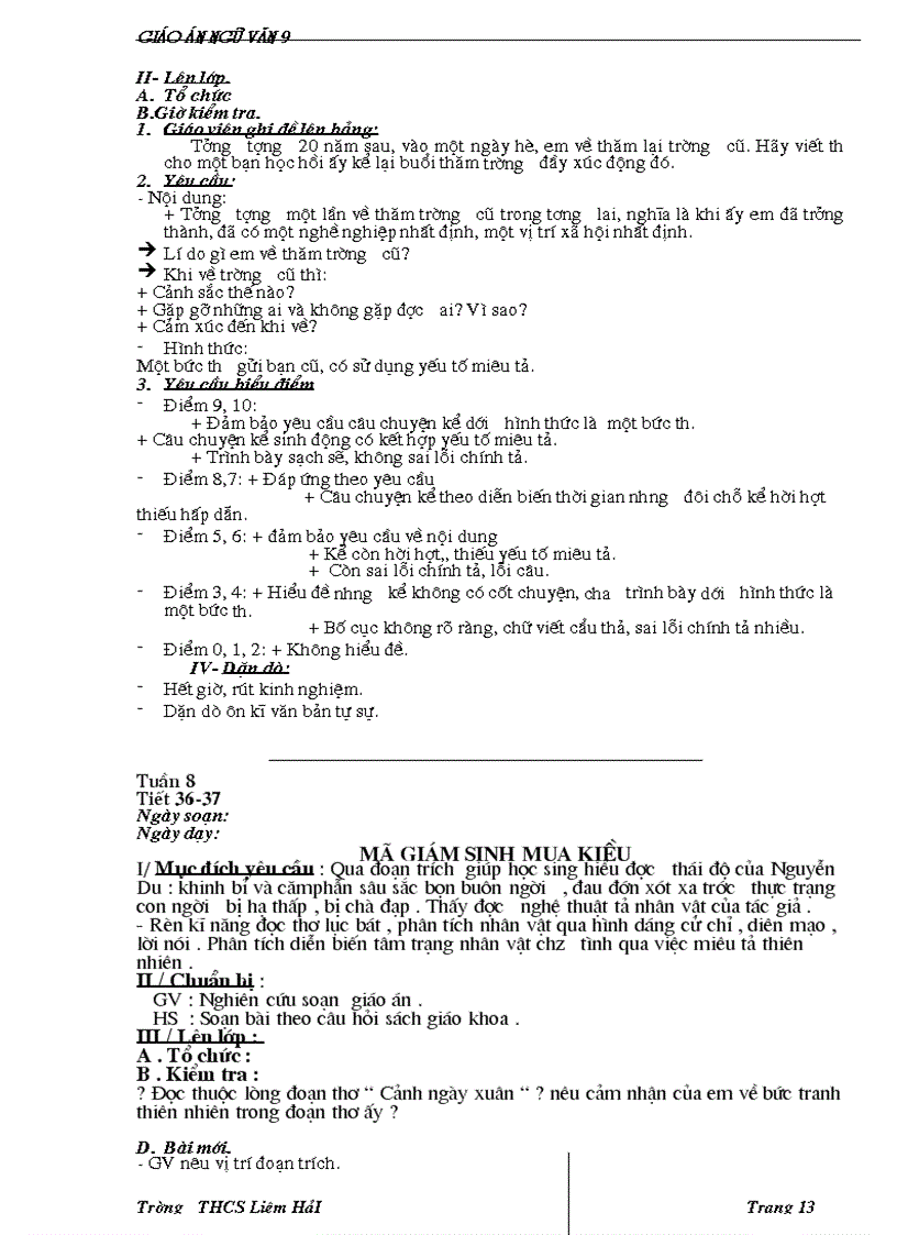 image for page Giáo án ngữ văn 9