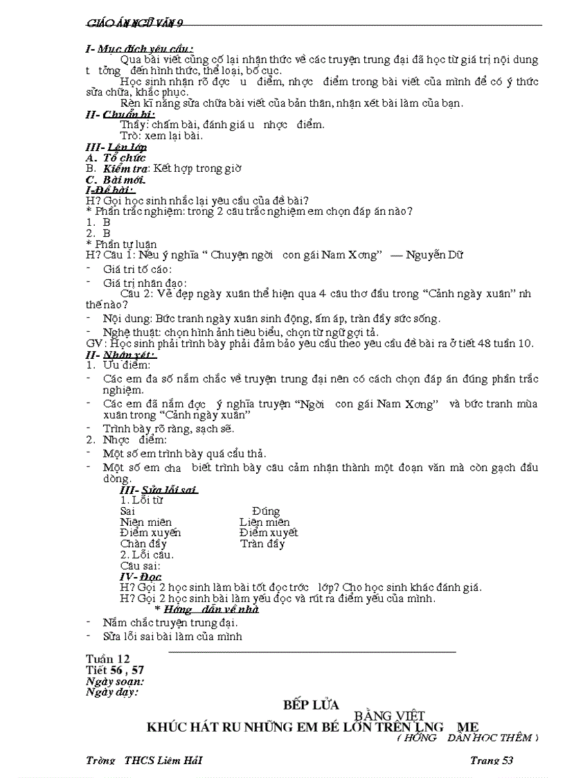 image for page Giáo án ngữ văn 9