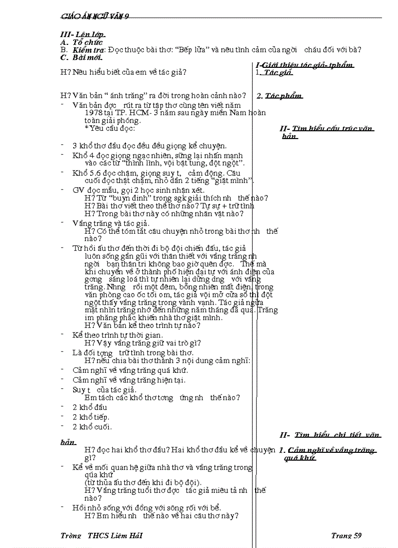 image for page Giáo án ngữ văn 9