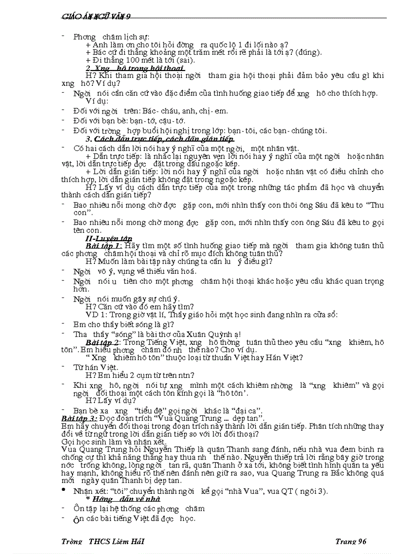 image for page Giáo án ngữ văn 9