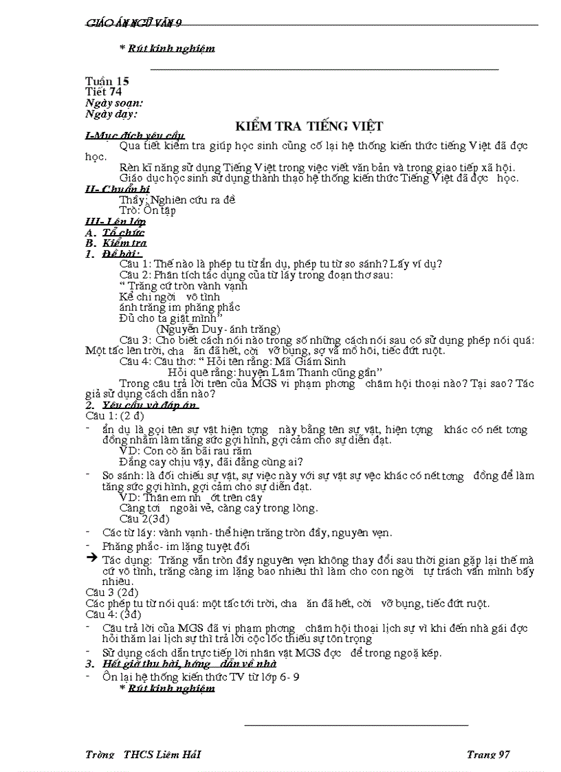 image for page Giáo án ngữ văn 9