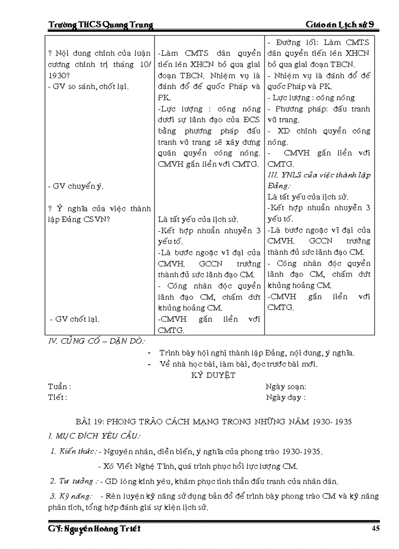 image for page Giao an Su 9 ca nam 3 cot rat chuan