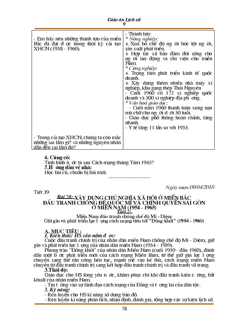 image for page Giao an Su 9 theo mau moi t1 8