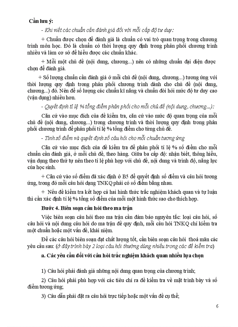 image for page Hướng dẫn biên soạn đề KT theo ma trận