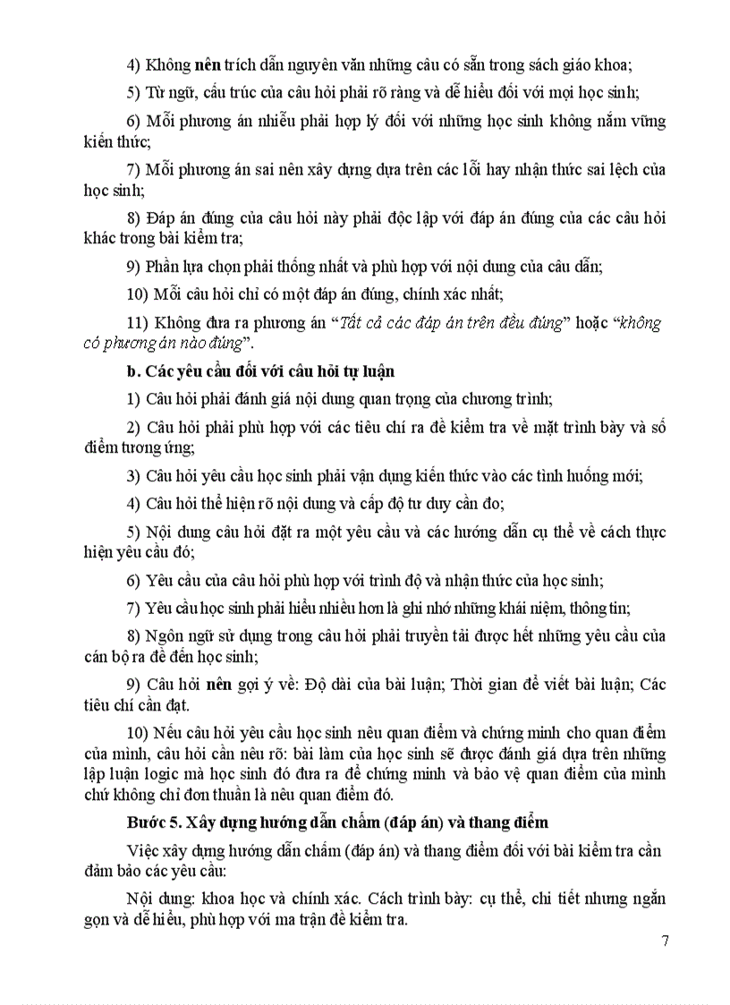 image for page Hướng dẫn biên soạn đề KT theo ma trận