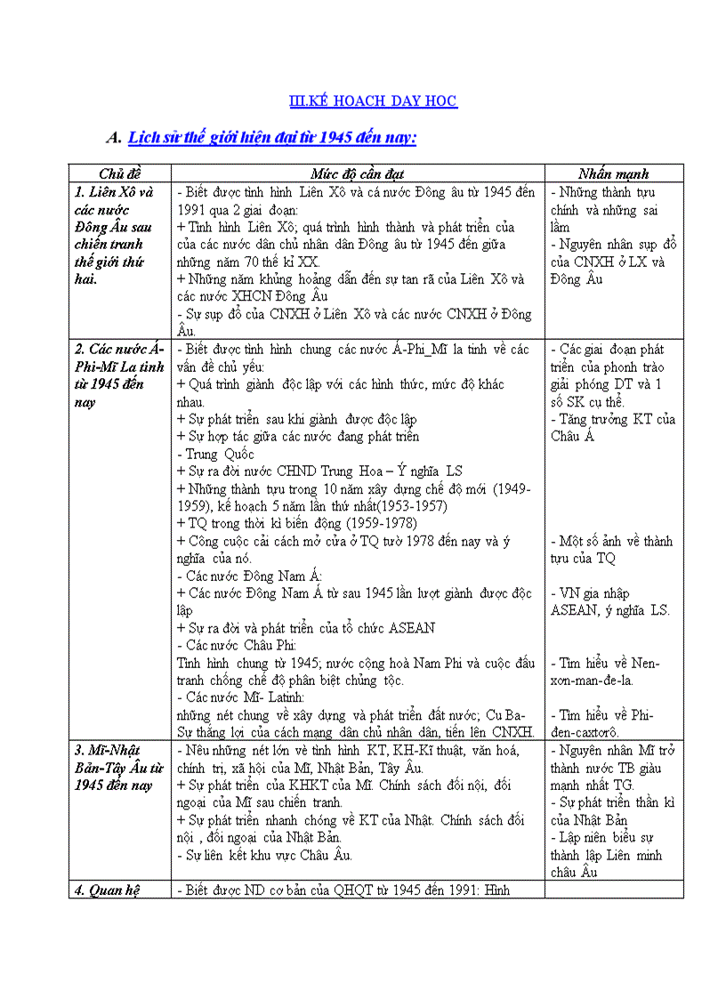 Kế hoạch bộ môn LS9