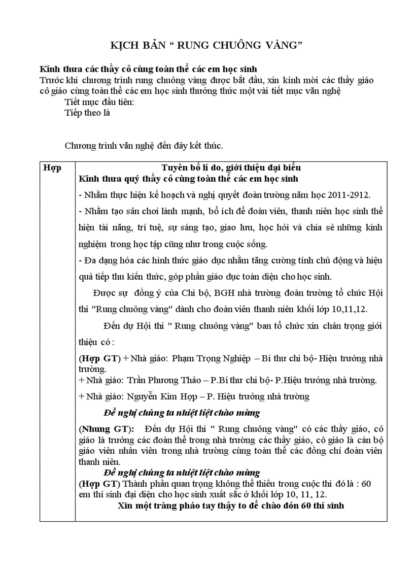 image for page Kich ban rung chuong vang