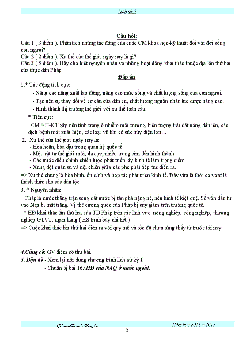 image for page Kiểm tra HK I Sử 9 MTĐ