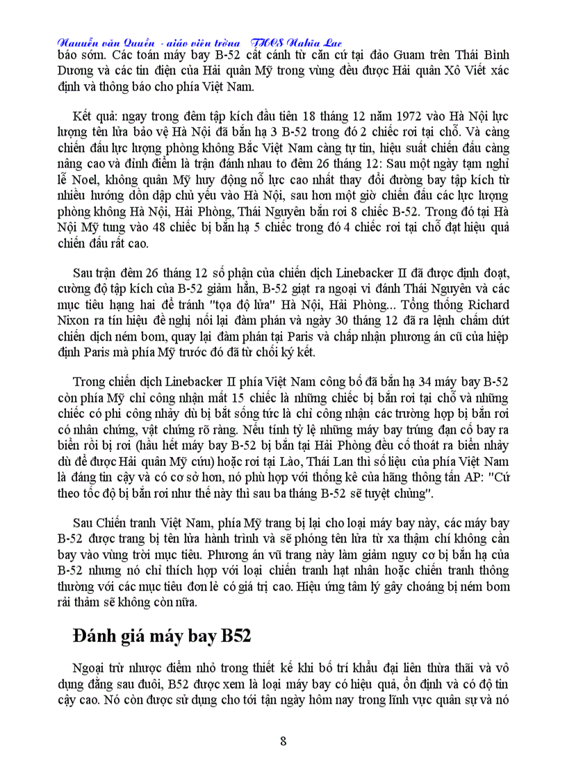 image for page Máy bay B52 trong chiến tranh Việt Nam