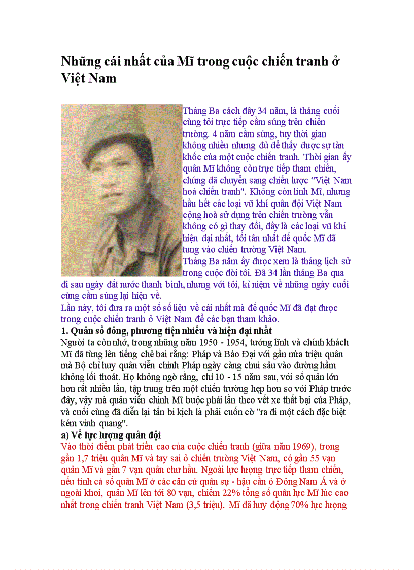 image for page Những cái nhất của Mĩ ở chiến tranh Việt Nam