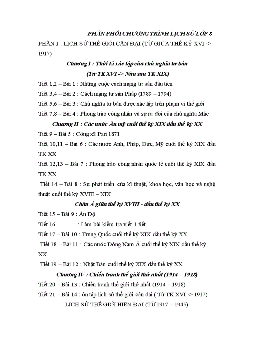 image for page Phan phoi chuong trinh lop 8