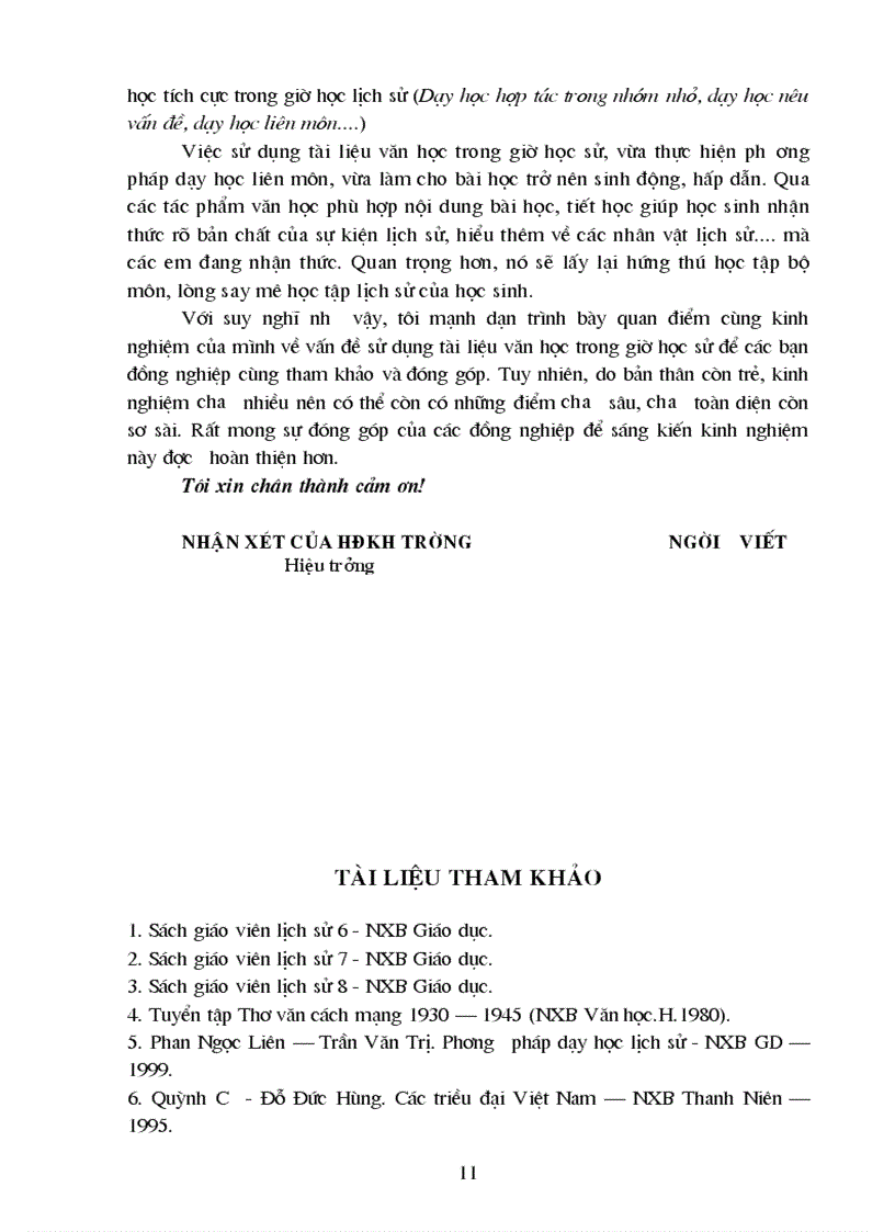 image for page SKKN Sử dụng văn học trong dạy học lịch sử
