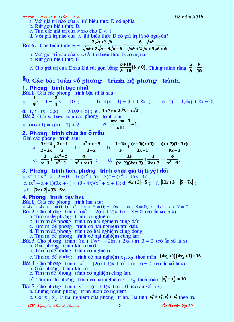 image for page Tai lieu on thi vao cap iii 2010