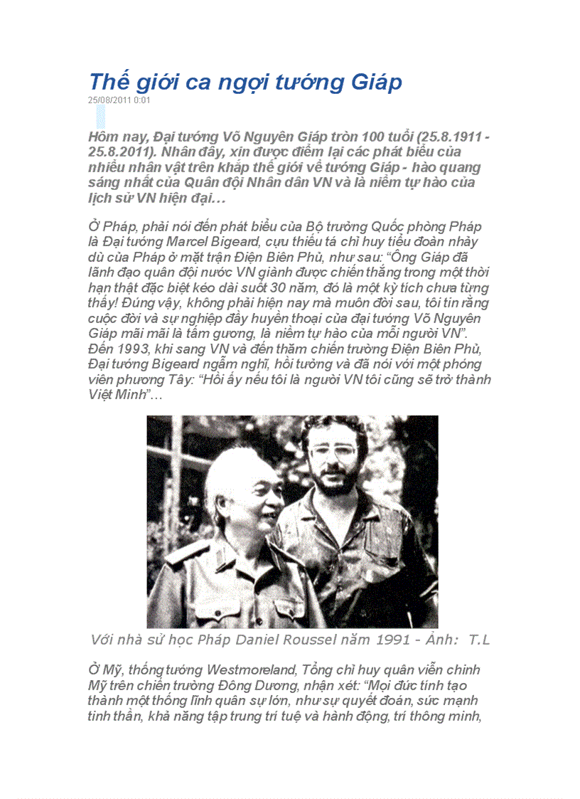 image for page Thế giới ca ngợi Tướng Giáp
