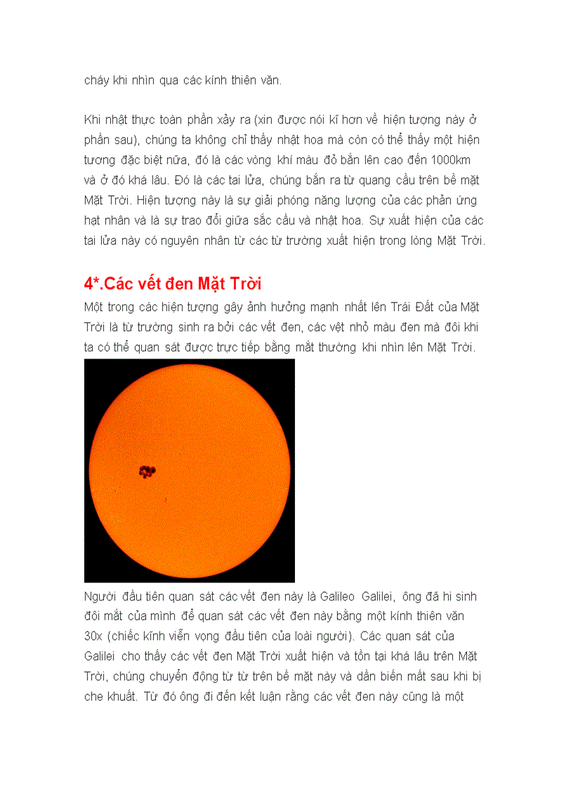 image for page Thông tin về mặt trời