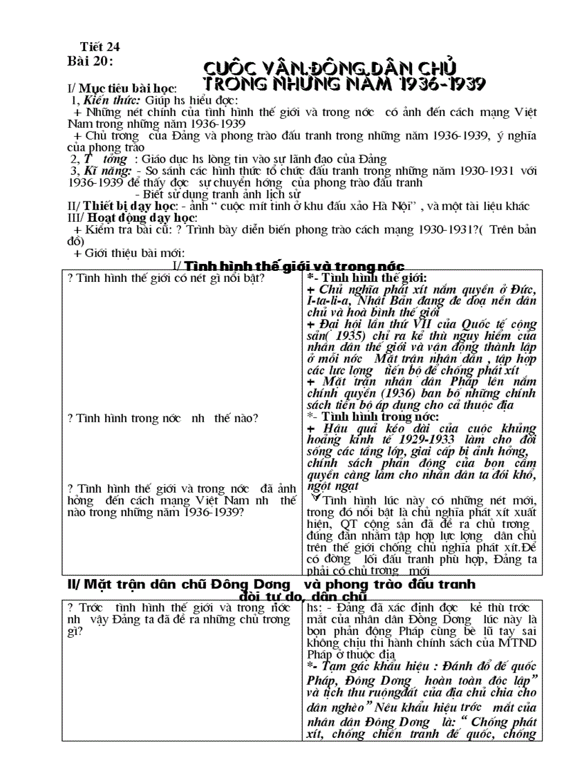 image for page Tiết 24 Cuộc vận động dân chủ trong những năm 1936 1939