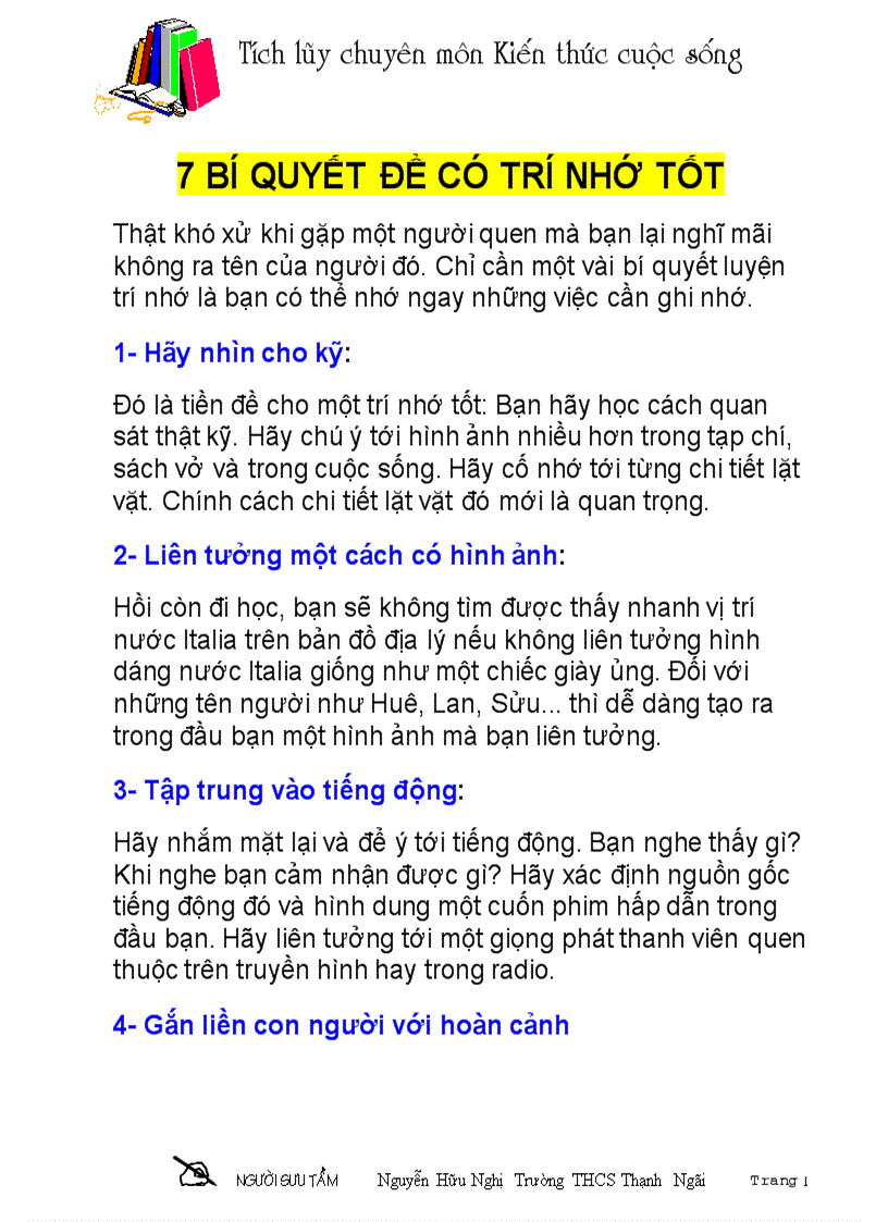 image for page Tuyệt chiêu giúp nhớ lâu