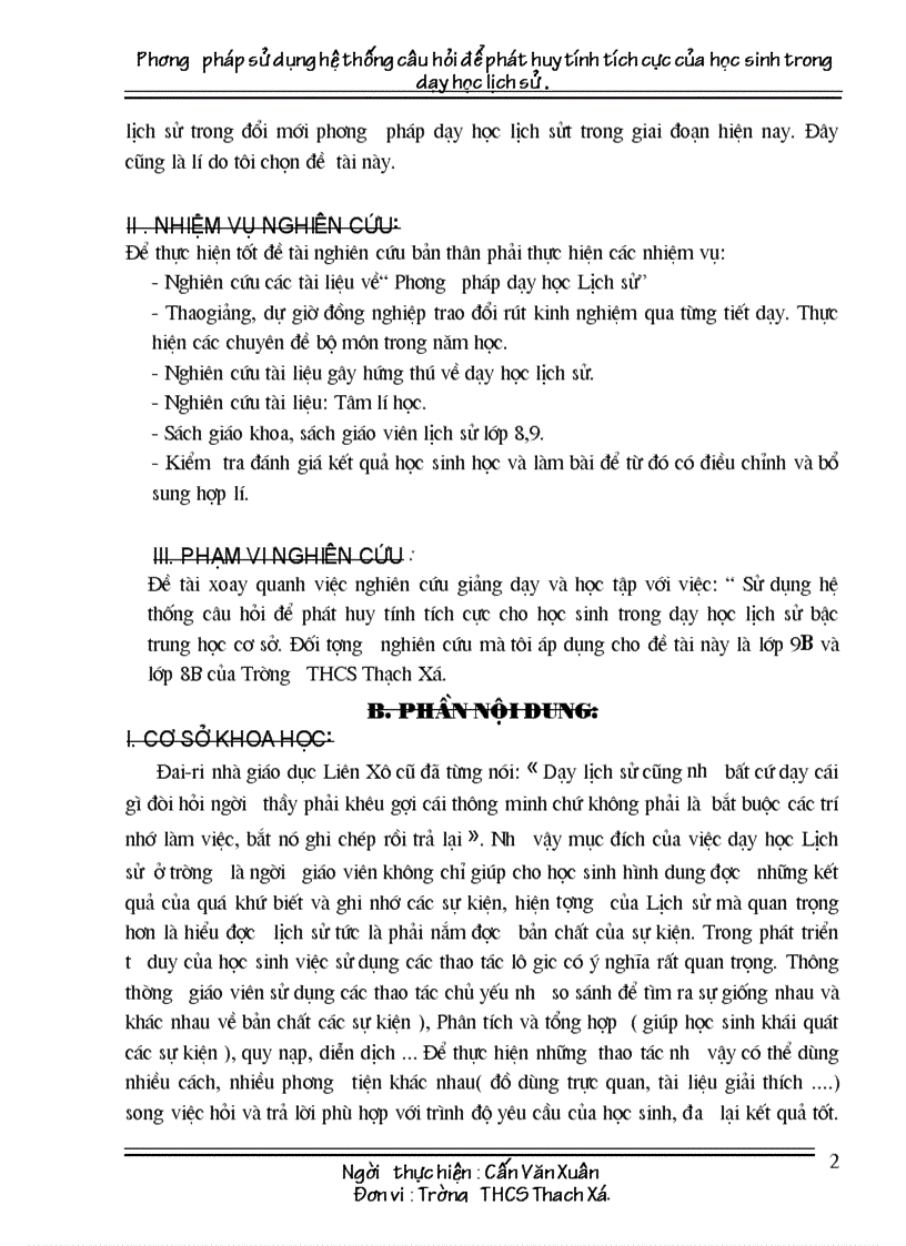 image for page Xay dung he thong cau hoi trong day hoc lich su