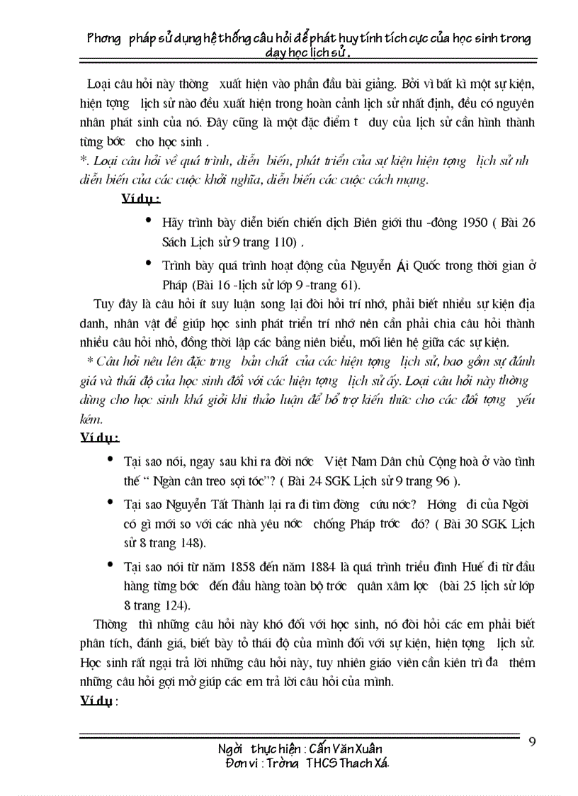 image for page Xay dung he thong cau hoi trong day hoc lich su