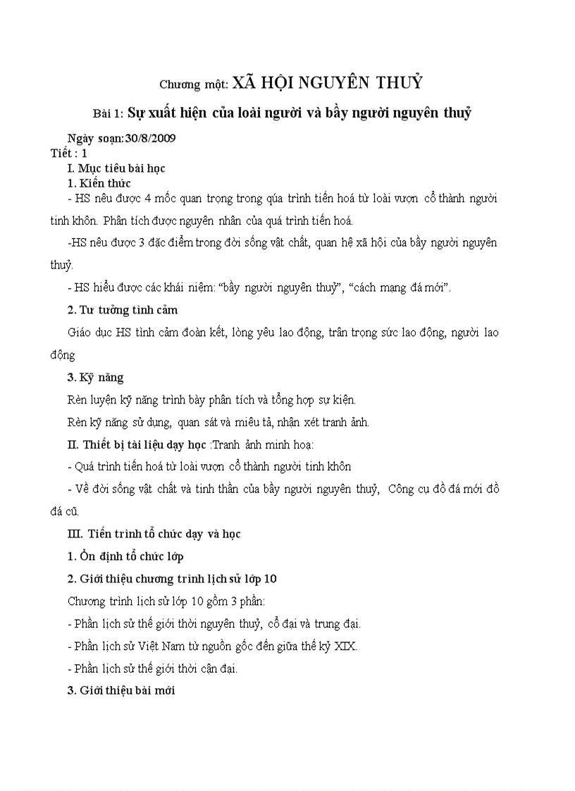 image for page Bài 1 Sự xuất hiện loài người và bầy người nguyên thuỷ