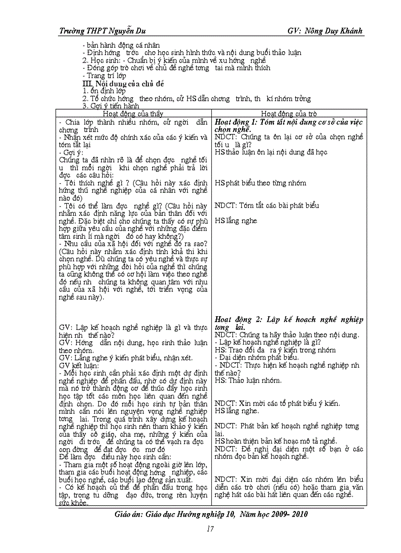 image for page Giao an huong nghiep 10 da sua